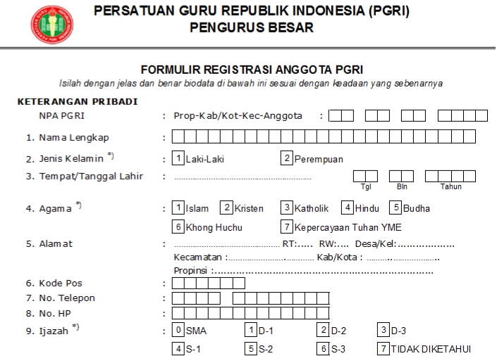 Pendaftaran PGRI Tangerang Selatan - Persatuan Guru Republik Indonesia Cabang Tangerang Selatan